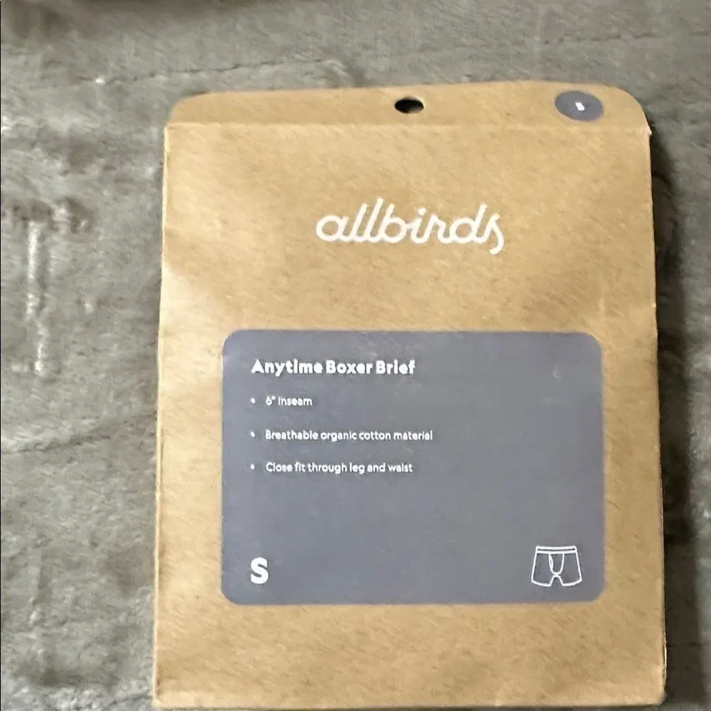 allbirds Gray Black Waistband Anytime Organic Cotton Boxer Brief 6” Inseam
